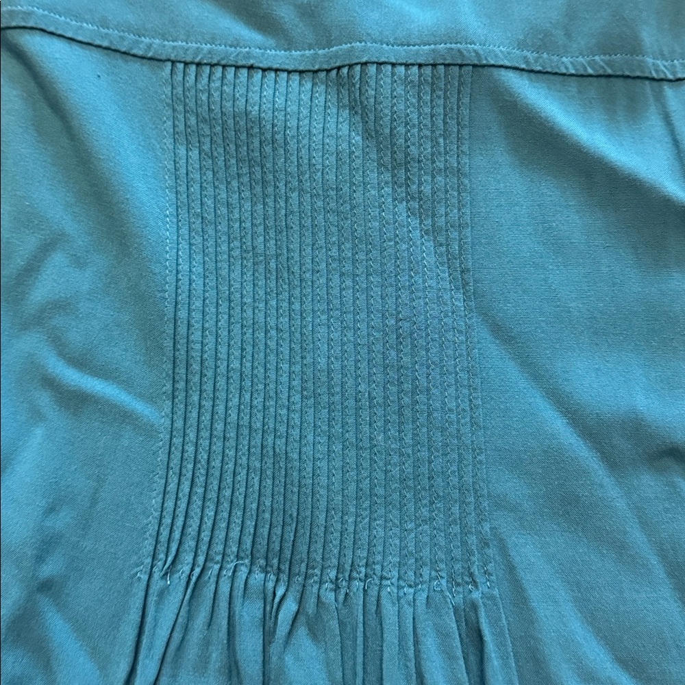 Sundance Sera Ruffle Boho Ribbed Blue Blouse - Picture 11 of 11